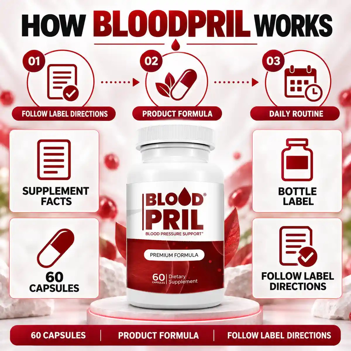 How BloodPril Works, as the brand draws it